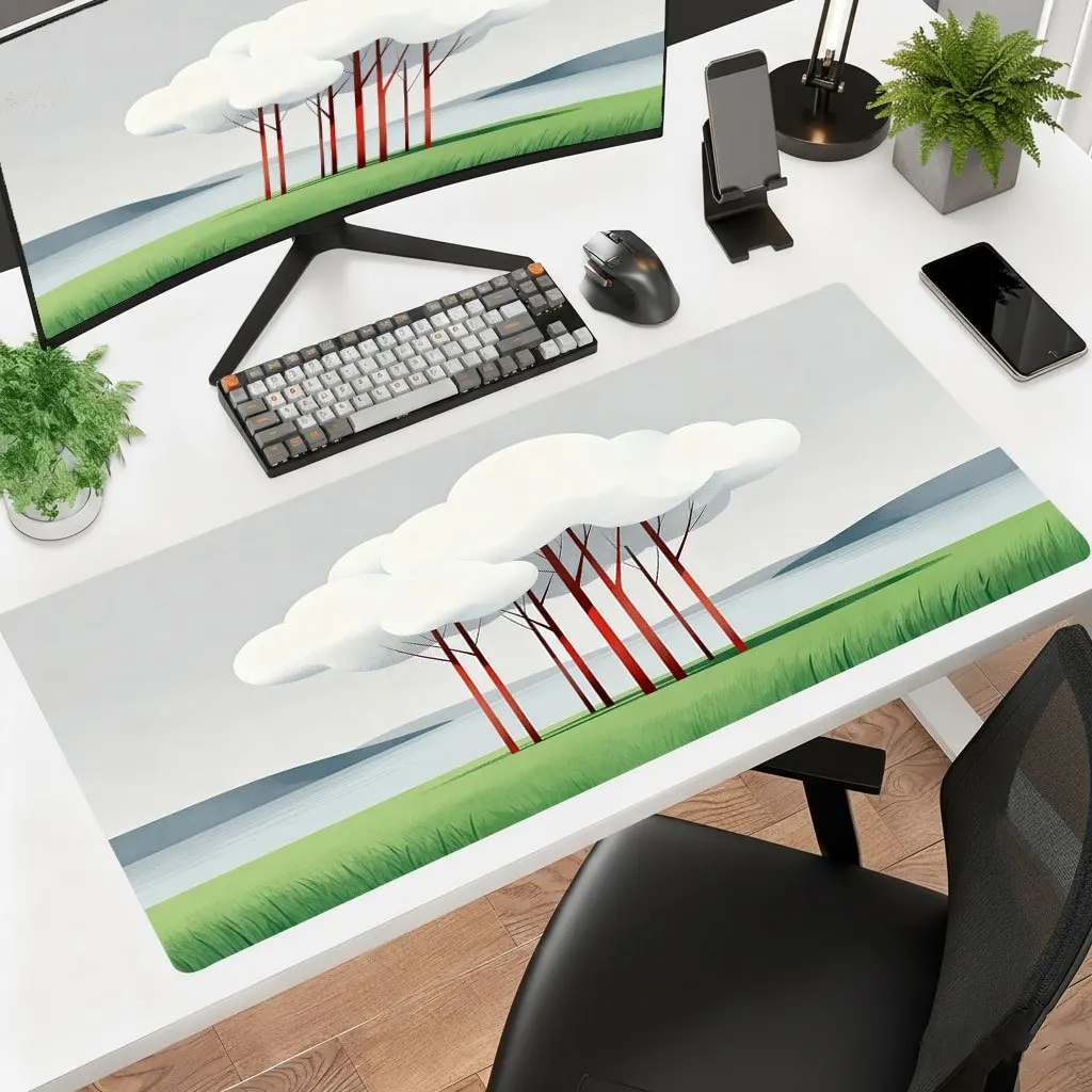 Cloud Forest Iron Decor Mouse Pad Multi Sizes HD Print Thick Non Slip Desk Mat For Gaming Office Laptop Desktop