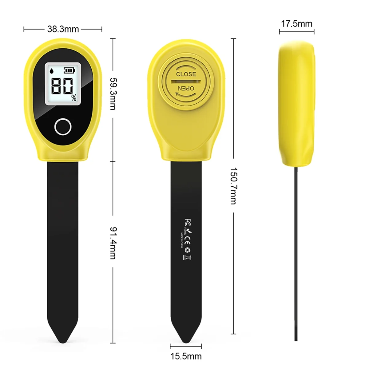 SGS10 Soil Moisture Meter, Household Soil Moisture Meter Potted Gardening Humidity Detector, Digital Display Soil Tester