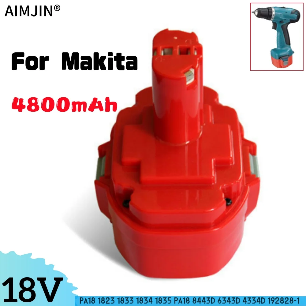 

18V 4800mAh Ni-MH Replacement Battery for Makita 1822 1823 1834 1835 192827-3 192829-9 193159-1 193140-2 193102-0