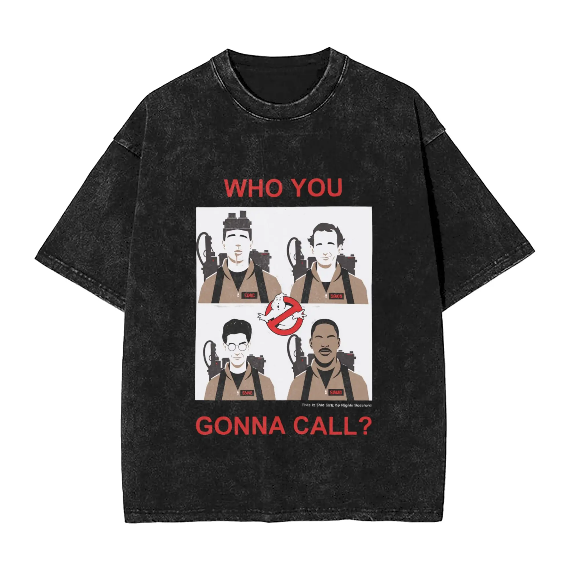 Men's T Shirt Ghostbusters Who You Gonna Call Washed T Shirts Harajuku  Summer Tees Vintage Print Casual Clothing Birthday Gift