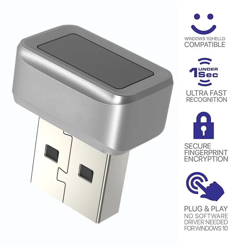 

-A15I USB Fingerprint Key Reader FIDO U2F Portable Security Key For Windows Hello Anti-Spoofing Speedy Matching Security Key