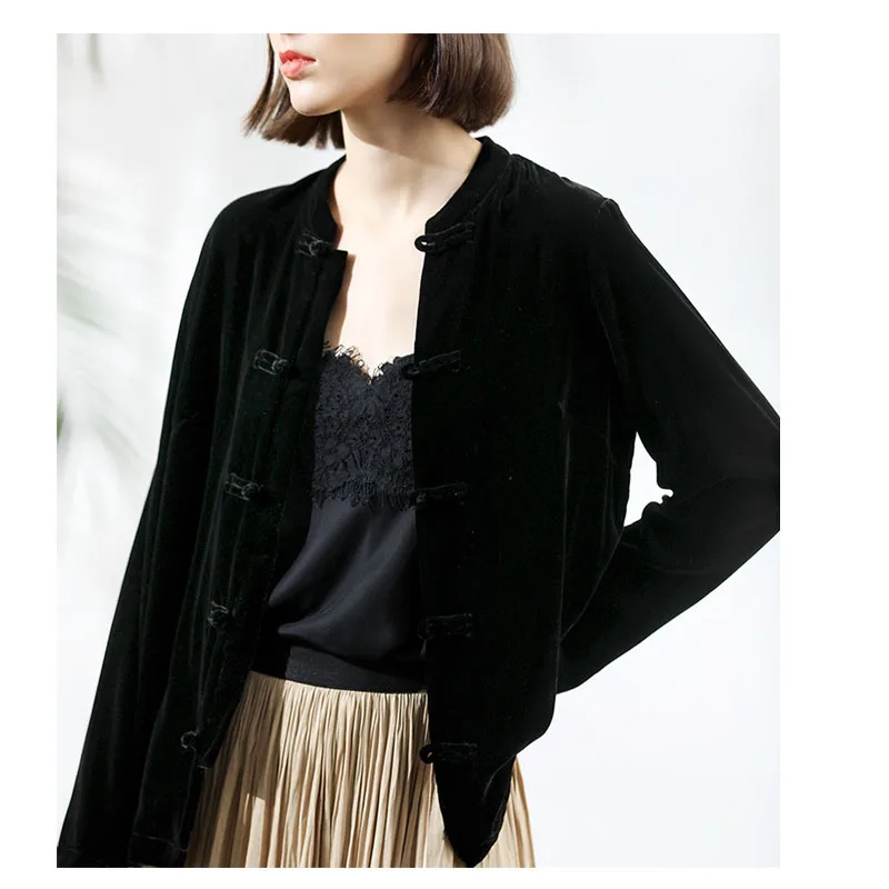 Fengaoyu High-end Silk Velvet Women's Shirt Stylish and Elegant Blouse Retro and Comfortable, Breathable Sweat-absorbent Casual