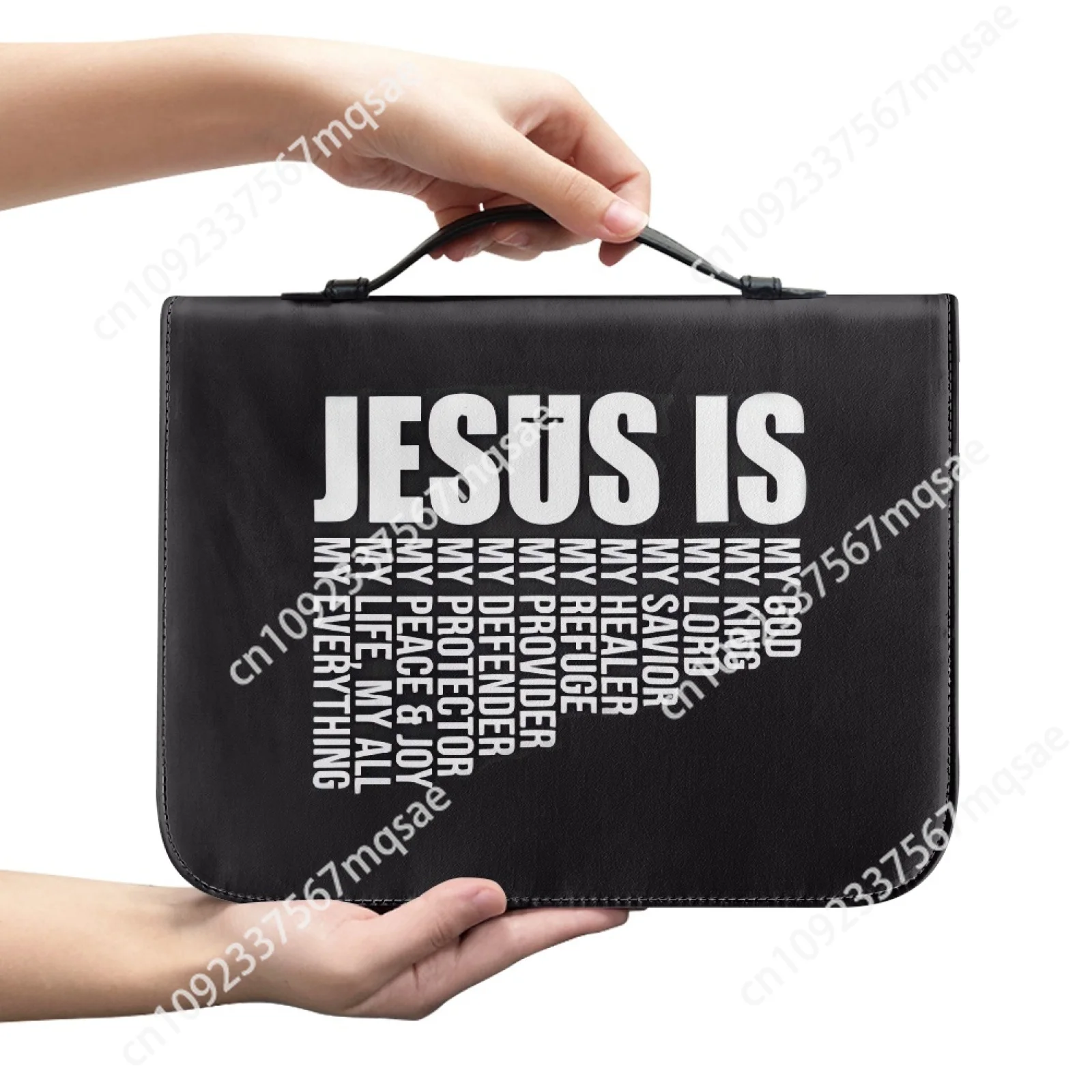 Custom Your Image Print Leather Bible Bag for Women Men Handle Handbags Hymns Bible Cover Case Carrying Bible Storage Bags