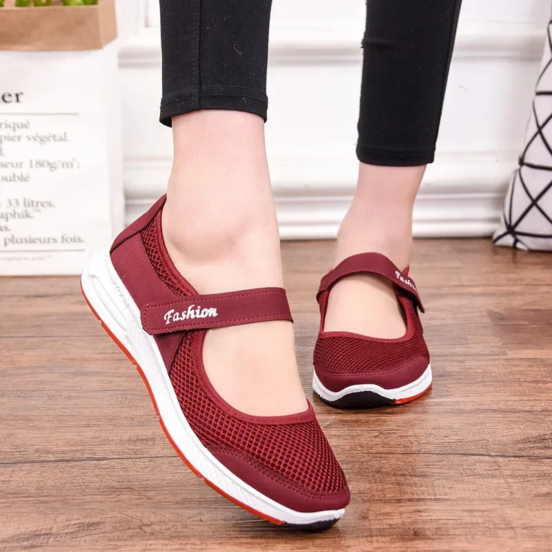

New Women Flats Spring Summer Ladies Mesh Flat Shoes Women Soft Breathable Sneakers Women Casual Walking Shoes Zapatos De Mujer