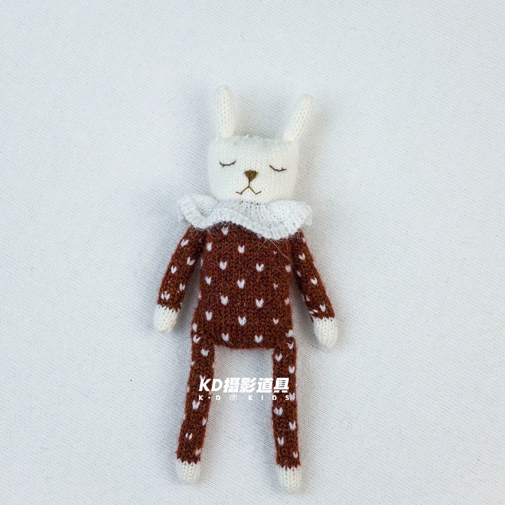 Adereços para fotografia de recém-nascidos, mini coelho de pelúcia feito à mão, boneca de pelúcia, animal fofo, estúdio, adereços de sessão de bebê, acessórios