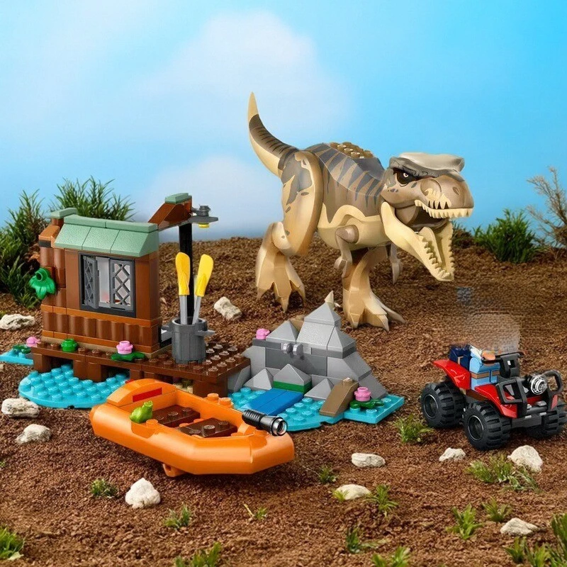 恐竜モード T.rex リバー エスケープ ジュラシック ワールド 76975 ティラノサウルス ブロックセット クリスマスギフトに最適