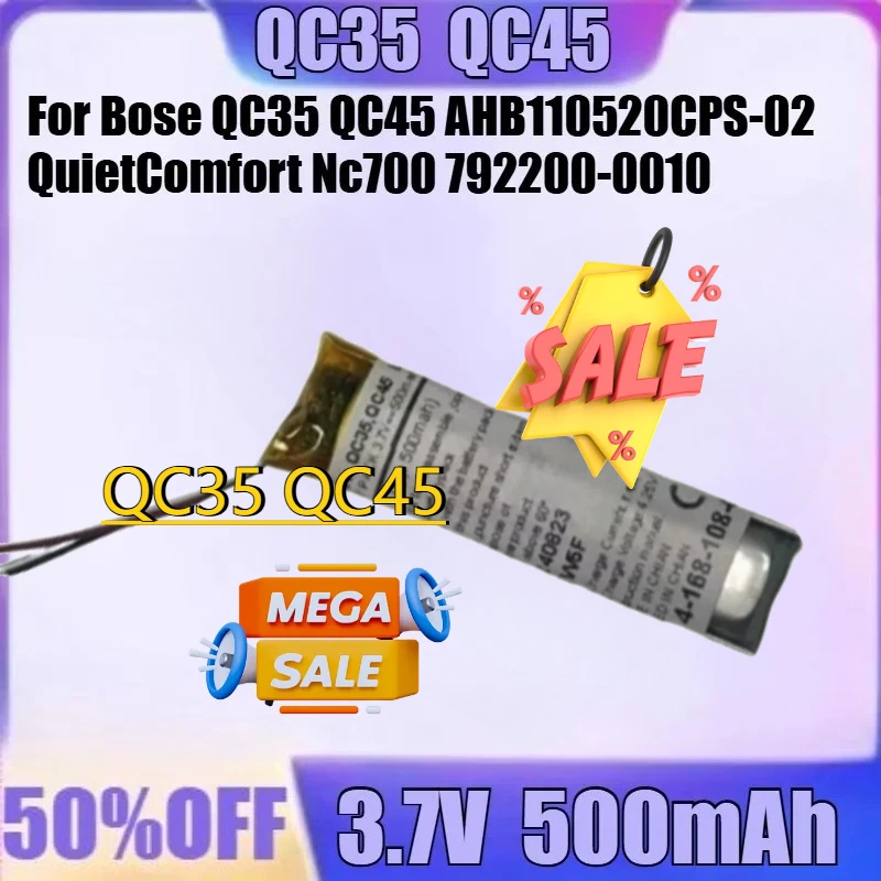 

New 3.7V 500mAh Battery for Bose QC35 QC45 AHB110520CPS-02 QuietComfort Nc700 792200-0010 Bluetooth Headset Battery Headphone