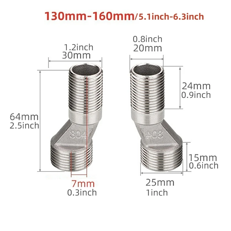 652F Steel Thread Adapters Eccentric Connection Pieces set for Simple Pipe Connection