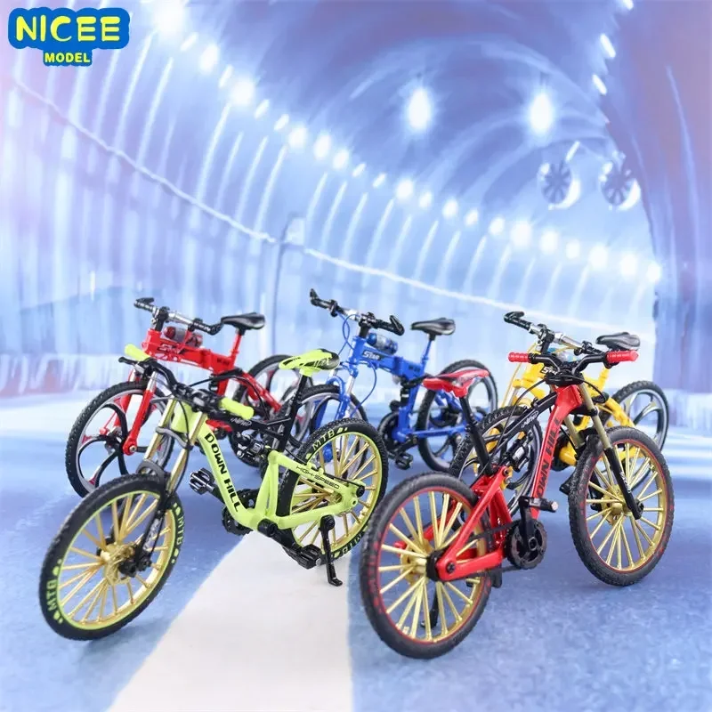 Modèle miniature 1:10 de vélo en alliage, jouet de vélo de montagne miniature, vélo de poche en métal moulé sous pression, simulation de course, jouets amusants pour enfants