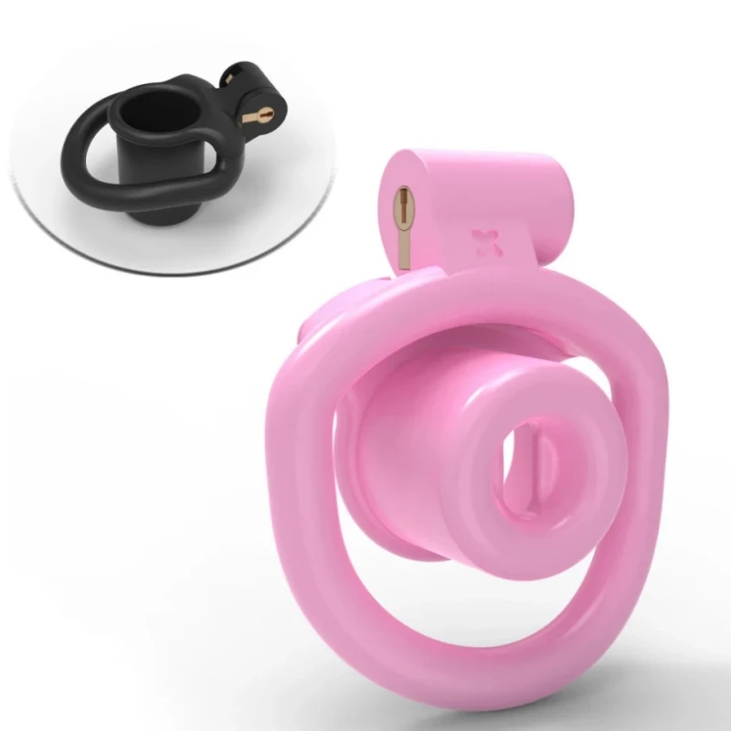 New Small Short Sissy 정조대Negative Chastity Cock Cage Device with Cylinder Inverted Steel콕링Penis Rings Flat BDSM Sex Toys for Gay