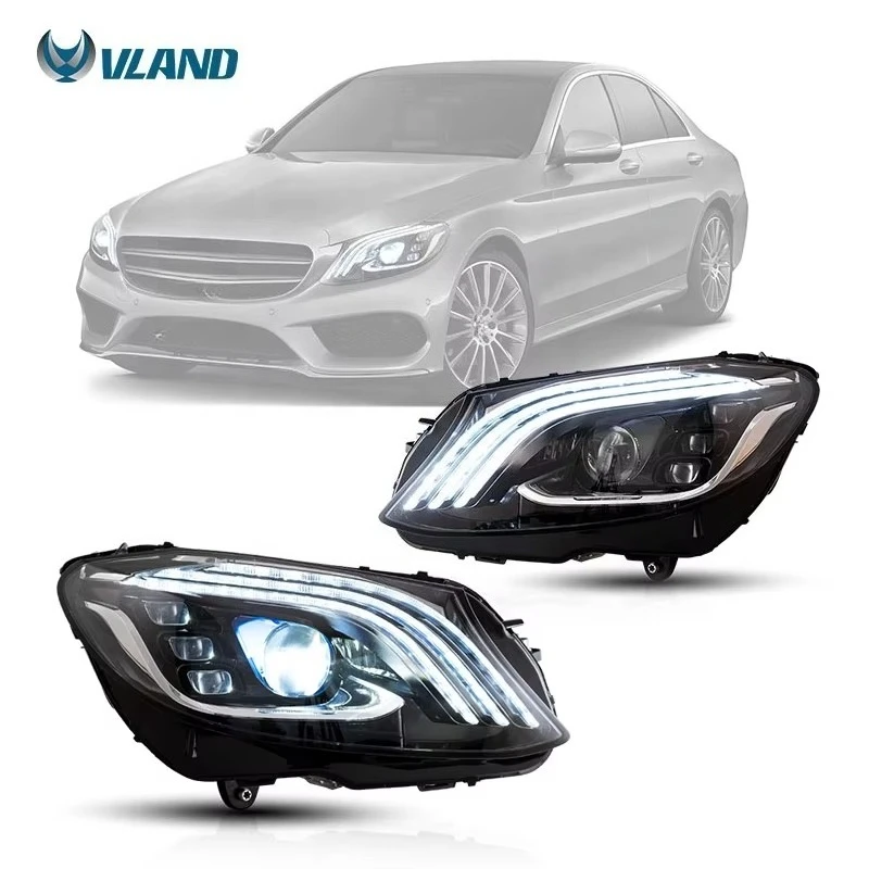 Weather Resistant LED Headlight Auto Parts Compatible With Benz W205 15-20, Stable Luminous Effect For Daily Driving