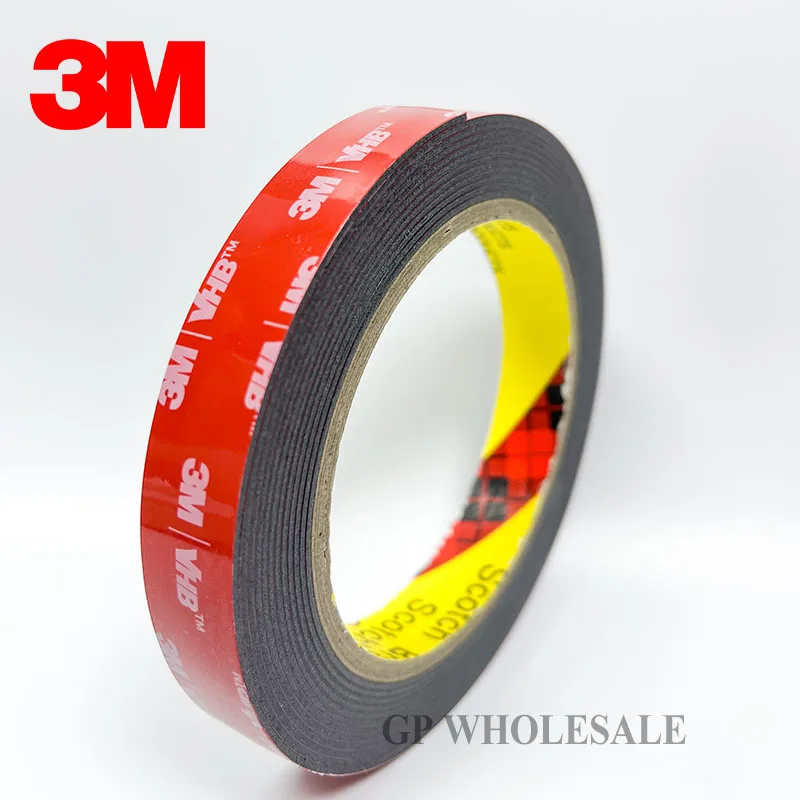 

3M VHB 5952 Black Heavy Duty Mounting Tape Double Sided Adhesive Acrylic Foam Tape 20mmx3Mx1.1mm Decorative Stiffener Panel