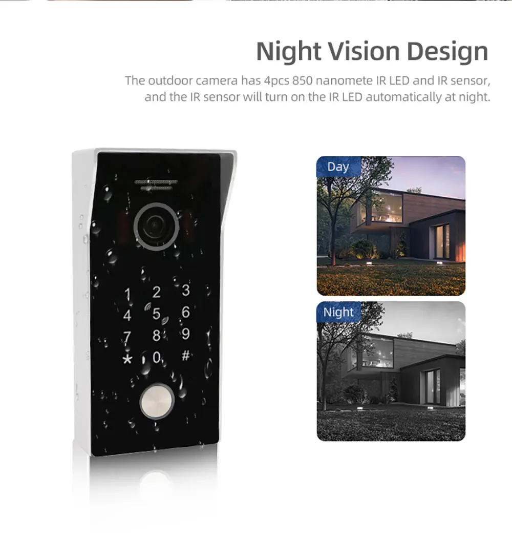 Tuya Smart Video Campanello Monitoraggio della sicurezza APP Sblocco remoto Scheda IC non con unità interna Può essere collegato all'alimentatore POE