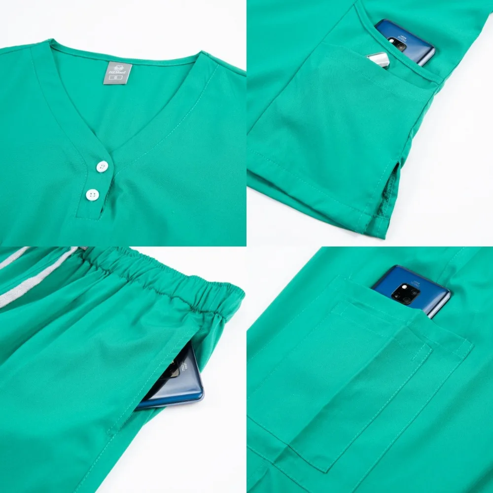 

Комплект медицинских костюмов из полиэстера и спандекса с коротким рукавом для врачей и медсестер (ЕС/США)