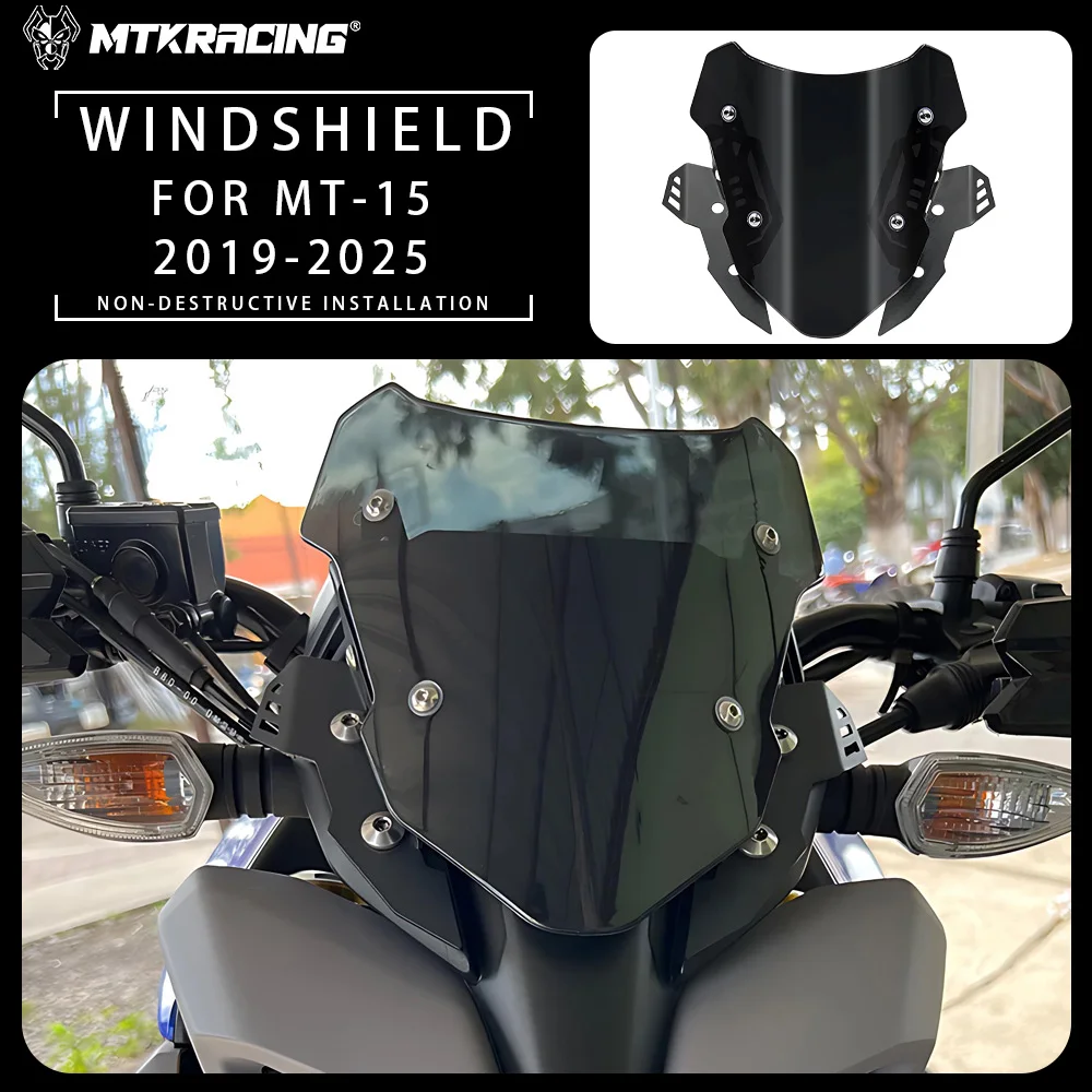 

For YAMAHA MT-15 2019-2025 Motorcycle accessories windshield deflector expansion kit windshield