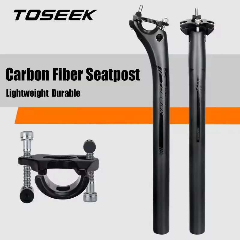 

TOSEEK Carbon Seatpost 27.2/30.8/31.6mm Matte Black MTB/Road Bike Seat Post Length 400mm Seat Tube Bicycle Parts bike Seatpost