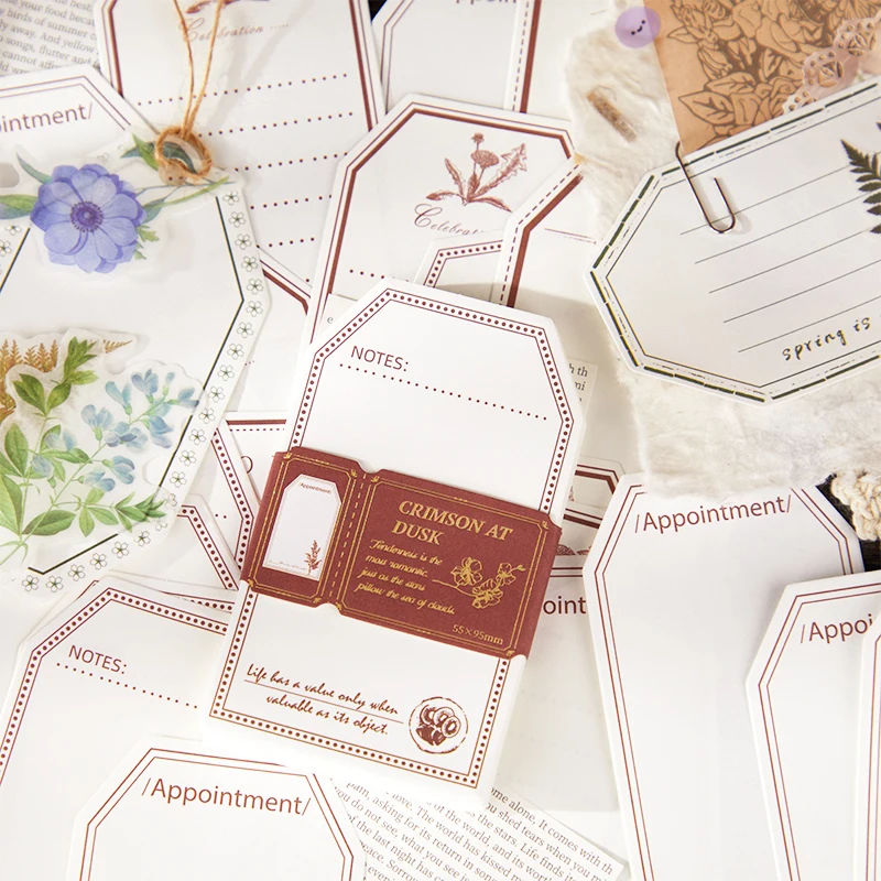 Crimson Twilight Series Retro Paper Message Memo Sub, 6Packs, Uno