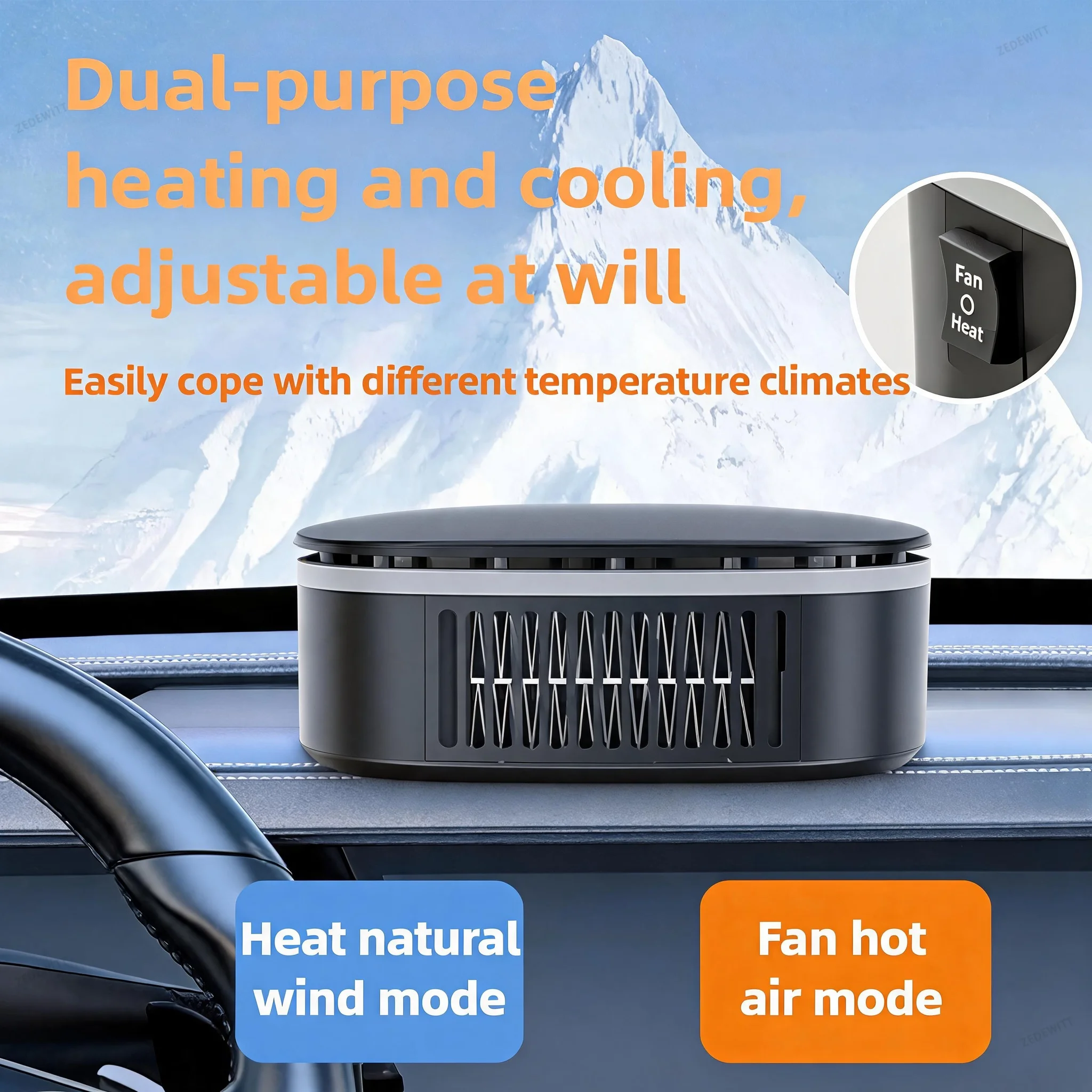 Anti-Fog Car Windshield Demister Defroster 12V Fast Heating Heater Cooling Fan Preheater Winter Auto Interior Accessories