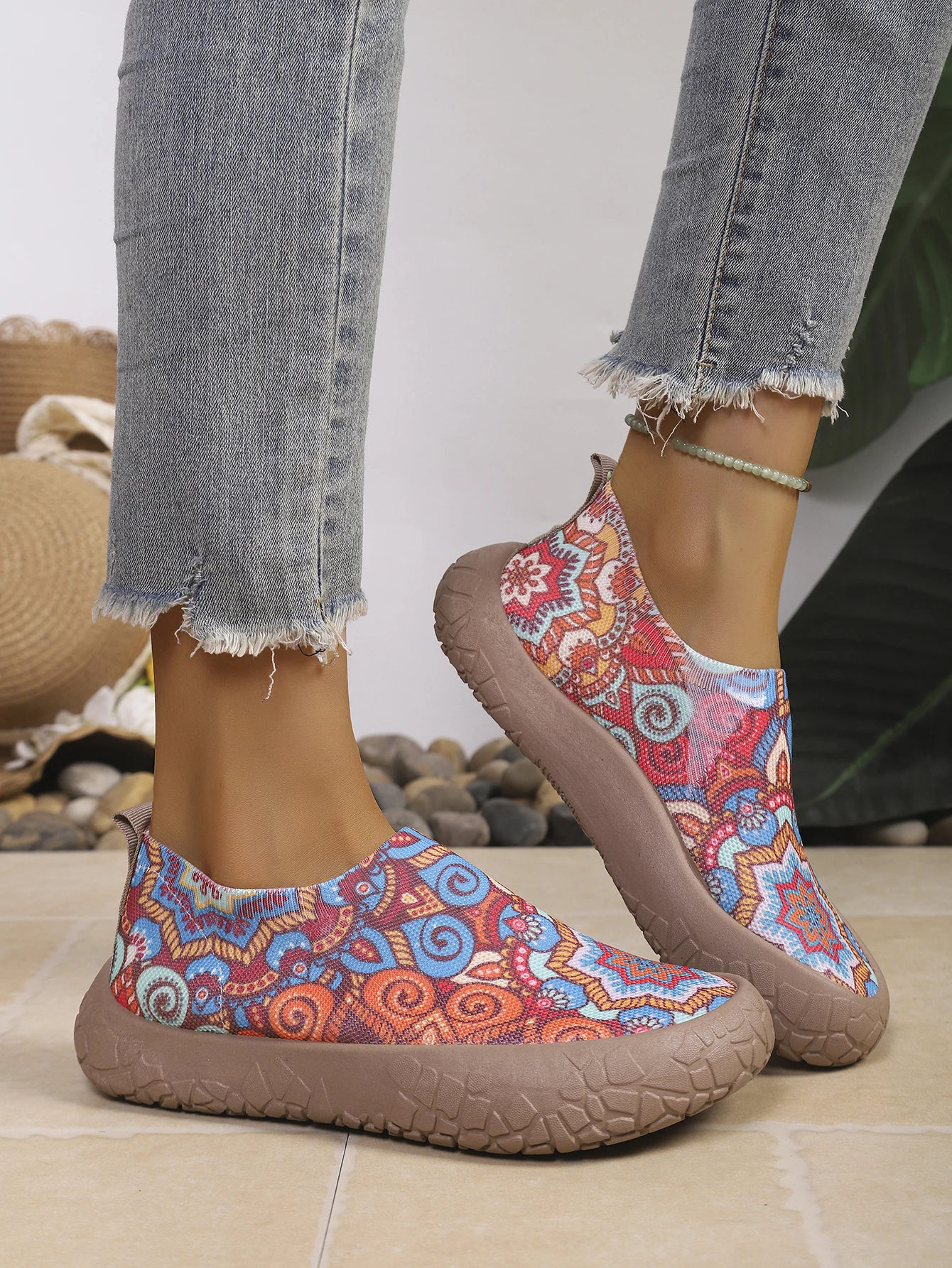 2026 Frühling Herbst Damen Slip-On Sneaker mit Sonnenblumenmuster, Leichte Atmungsaktive Rutschfeste Mesh-Herbst-Wanderschuhe, Park-Light-Wanderschuhe – Detail 25