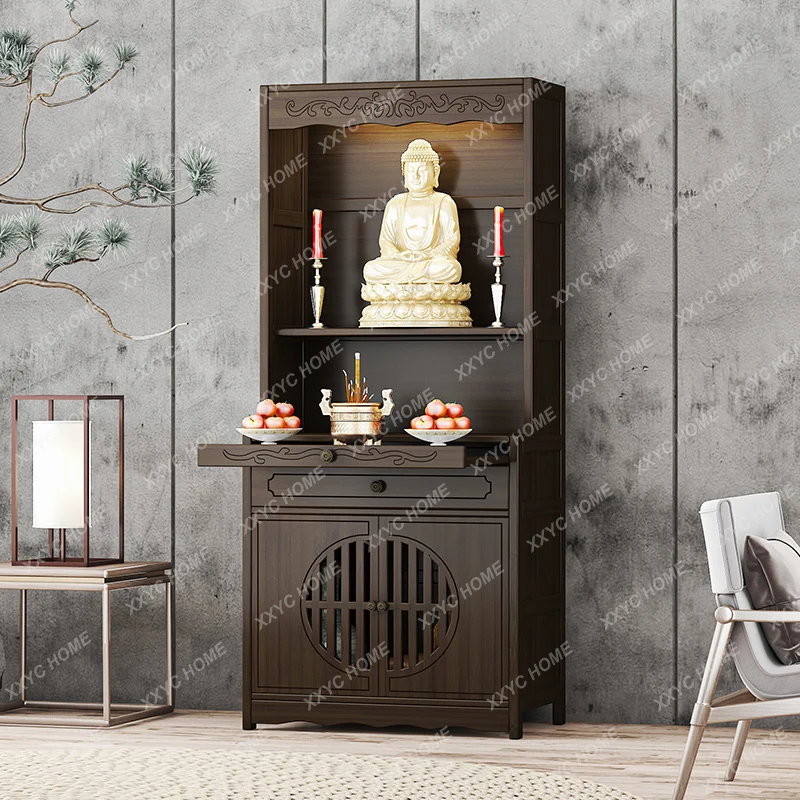 Buddhist shrine  stand cabinet   platform Shrine God of Wealth Bodhisattva offering Buddha statue household offering table