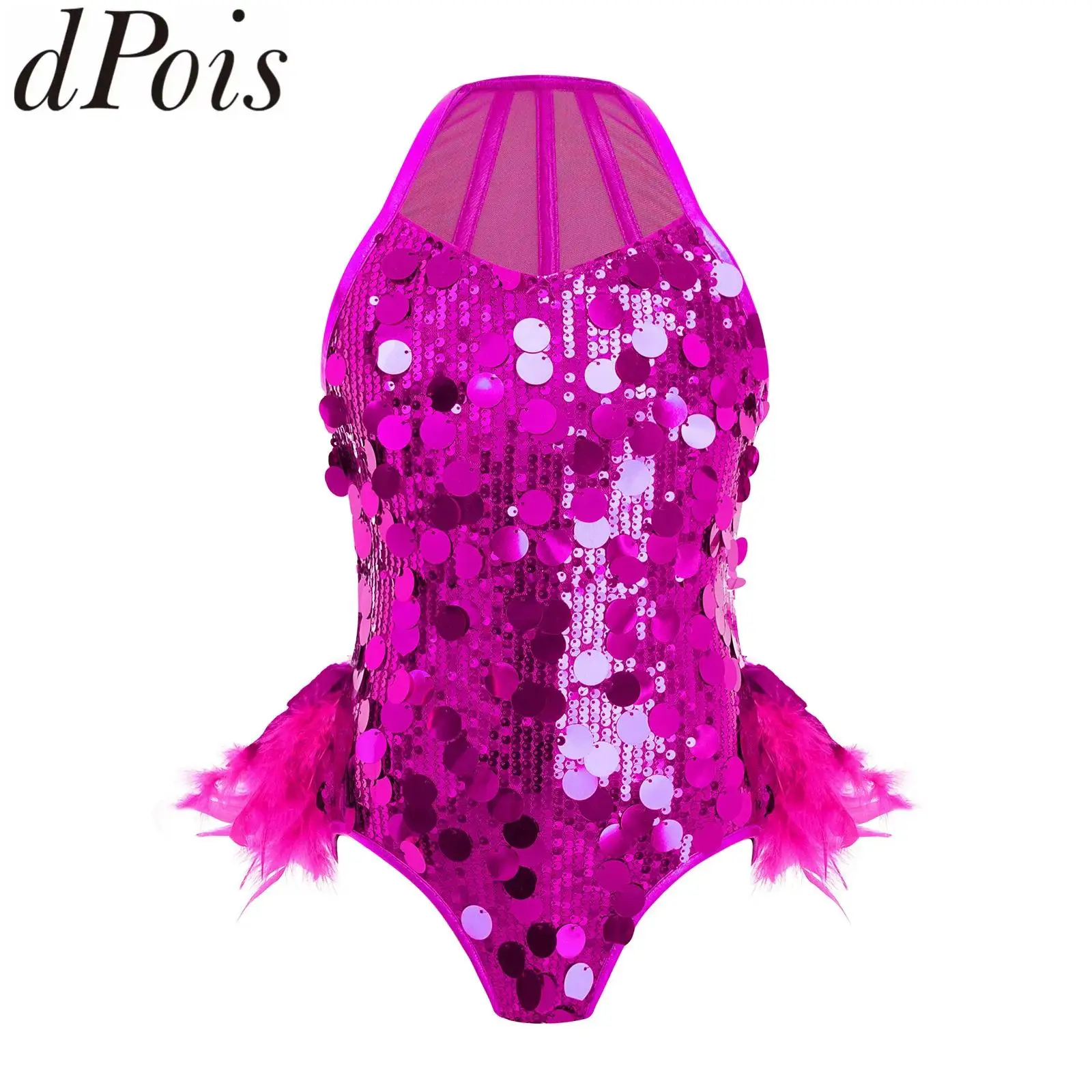 kids-girls-feather-sequined-leotards-jazz-ballet-gymnastic-performance-costume-sleeveless-back-mesh-patchwork-bodysuit-dancewear