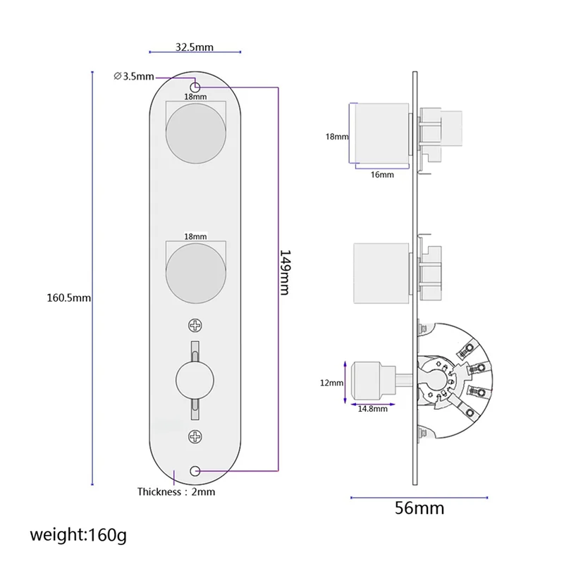 

ABHT-2X Chrome 3 Way Wired Loaded Prewired Control Plate Harness Switch Knobs For Tele Telecaster Guitar Parts