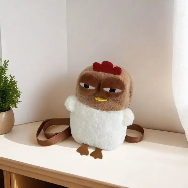 

Женская сумка-кошелек большой вместимости, мягкая сумка-тоут в форме куклы, женская сумка через плечо в виде мультяшного курица, косметичка