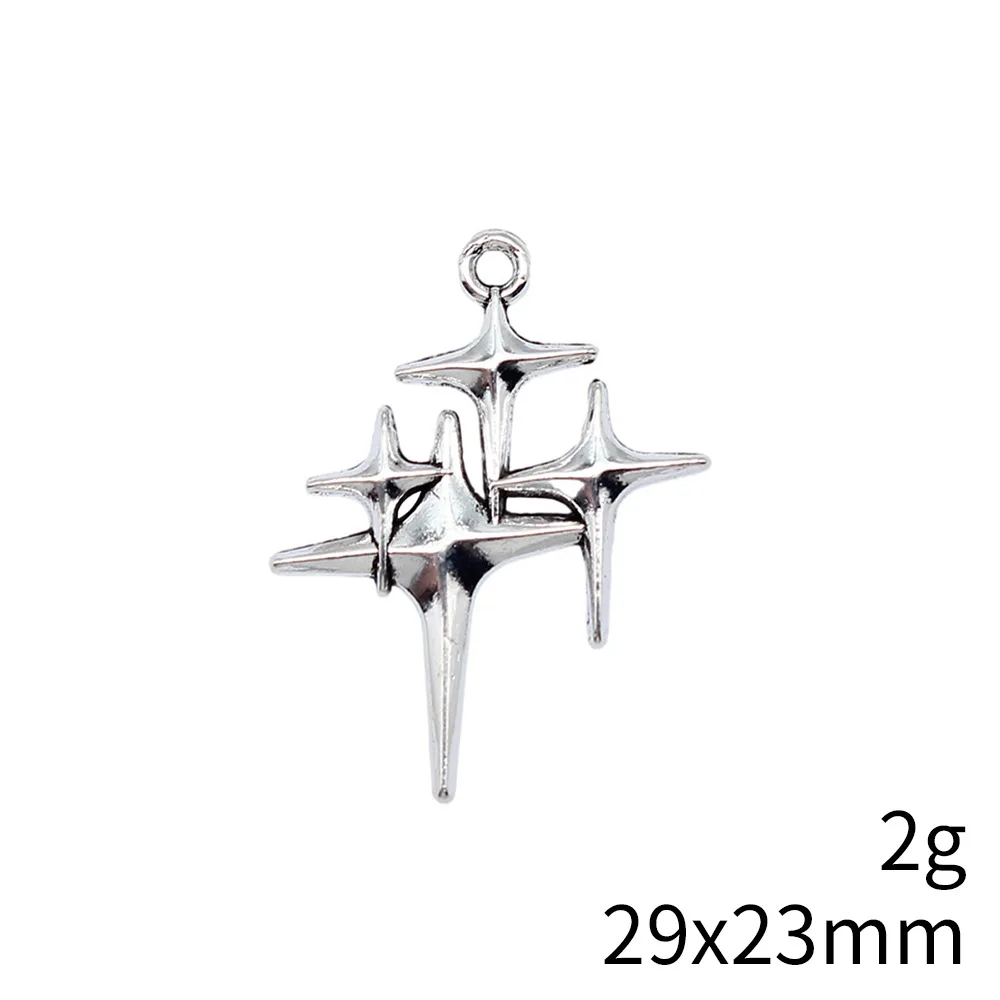 WYSIWYG 10 pz 29x23mm argento antico colore brillante stella Charms ciondolo per gioielli fai da te che fanno gioielli fatti a mano risultati