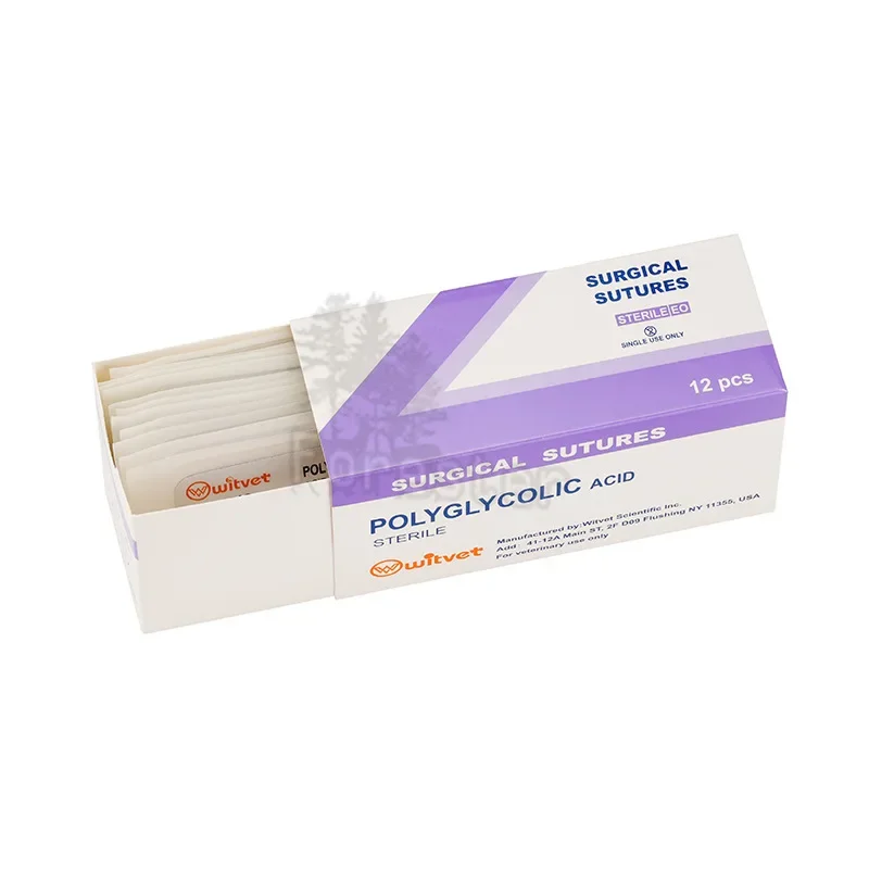 Disposable Synthetic Absorbable Surgical Suture With Needle Veterinary Suture  Suture Polyglycolic Acid PDO PGA 12pcs 75cm