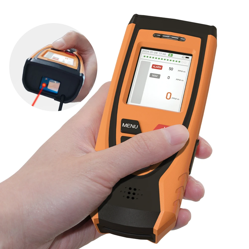 Aikesi Portabel YC-20 Laser Metana Kebocoran Instrumen Jarak Jauh Detektor Konsentrasi Gas Metana Genggam Detektor Laser CH4