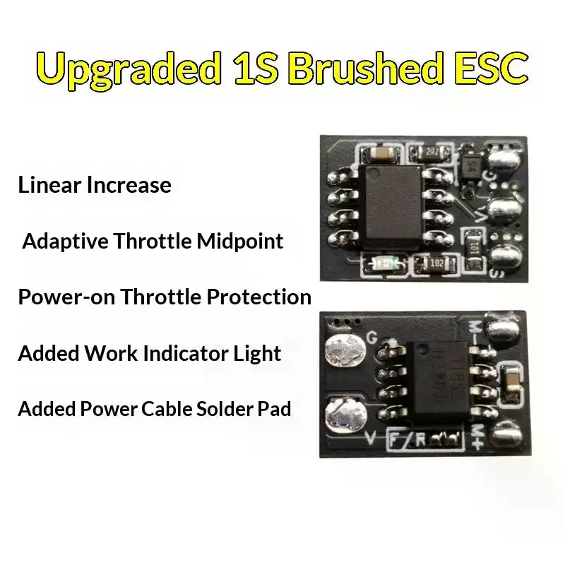 Upgrade 1S Brushed ESC Single-Way Dual-Way Micro ESC Hollow Cup ESC Car Boat Hand Throw Airplane Modification