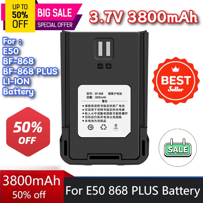 

3800mAh Walkie Talkie Batteries for BAOFENG BF-868 868PLUS E50 Battery