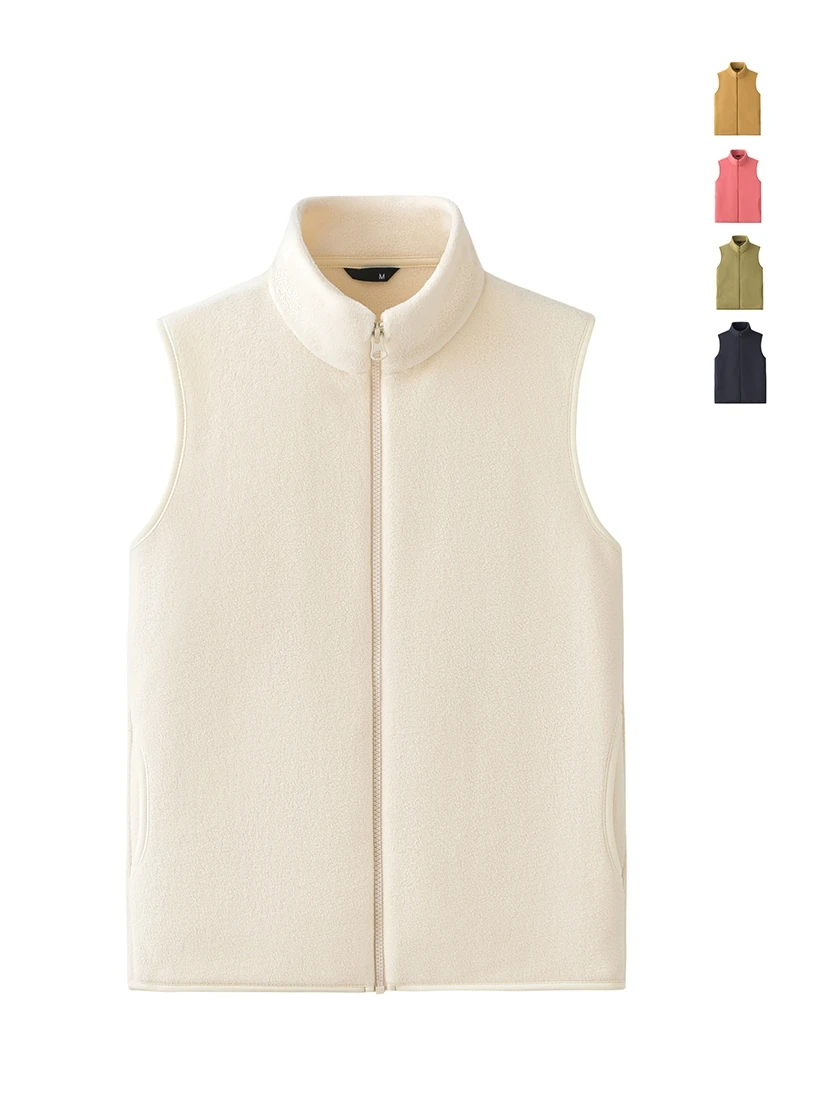 

Double-Sided Fce Vest Women's Warm Spring Autumn Pullover Hooded Casual Stand Collar Outdoor Leisure Polyester Fiber