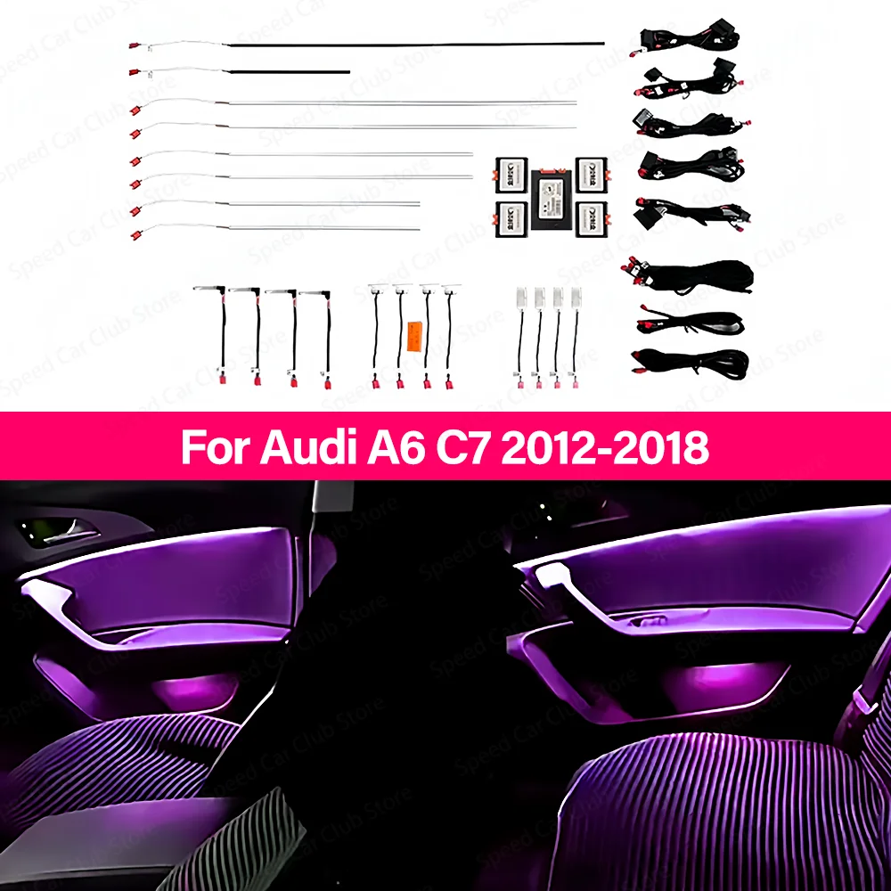 

LED Ambient Light for Audi A6 C7 2012-2018 21 Colors Interior Lighting Kit with Control Box for Dashboard Cup Holder Door Trim