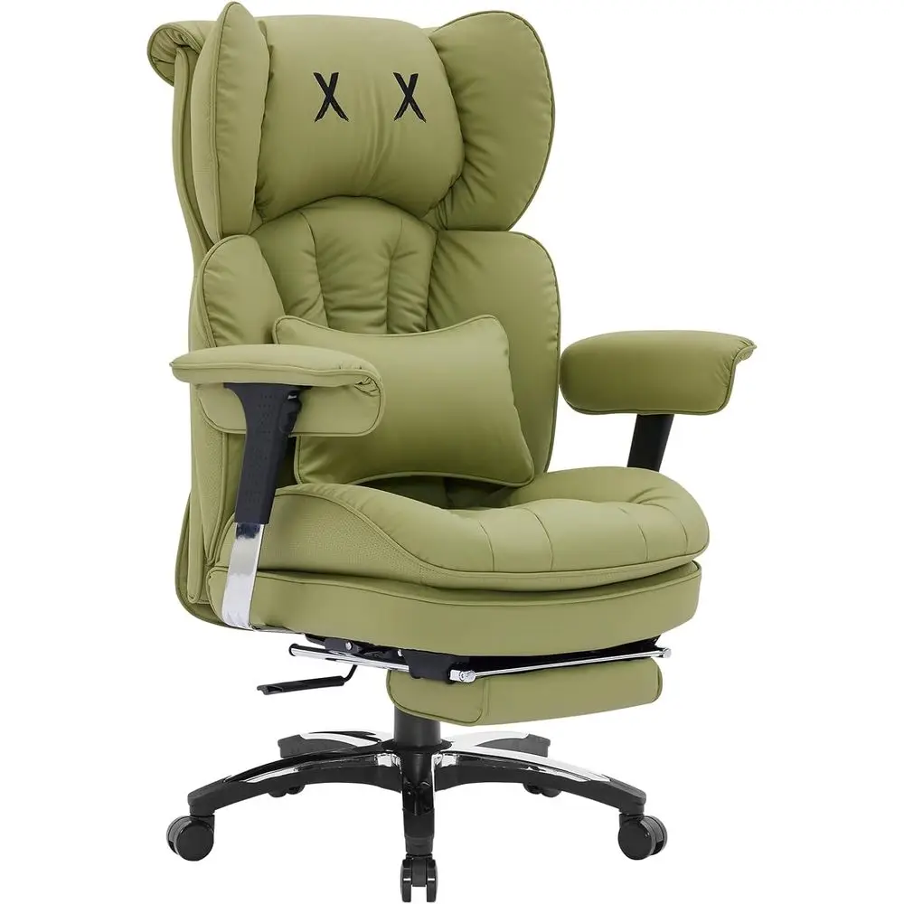 

Desk Oice Chair, X-Embroidery Big and Tall PU Leather Home Chair, Adjustable High Back Computer Gaming Chair, 200kg Swivel Execu
