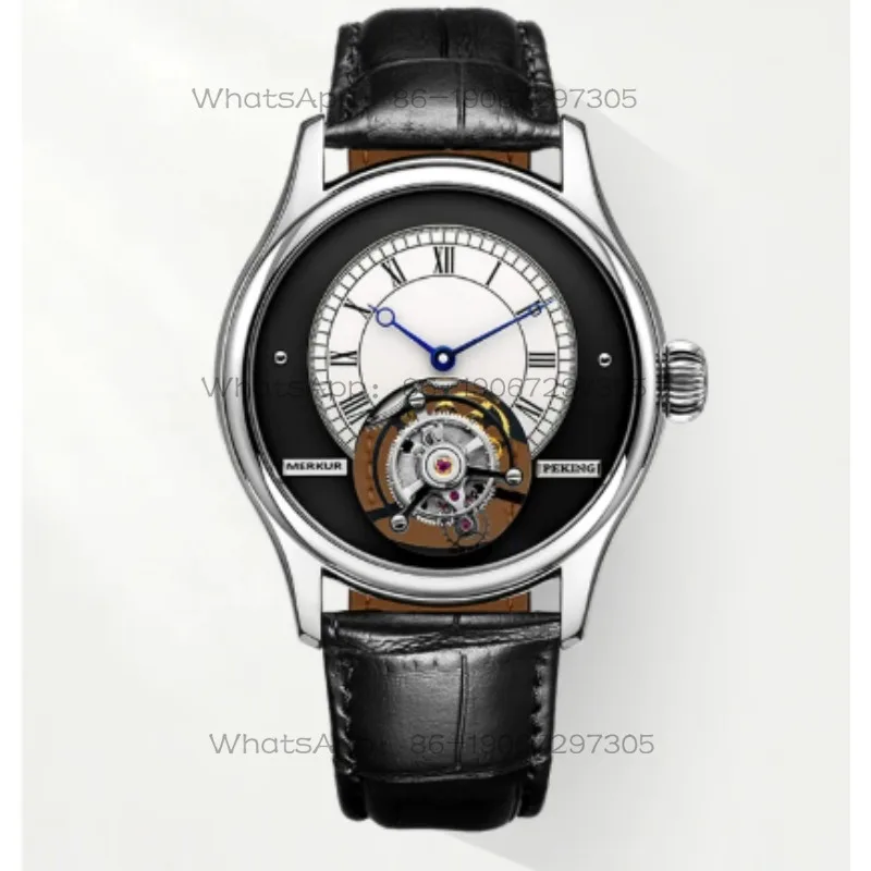 

Da Qin Wang Jian MERKUR Light Luxury Business Tourbillon Manual Mechanical Watch Men's Leather Waterproof Fashion Watch
