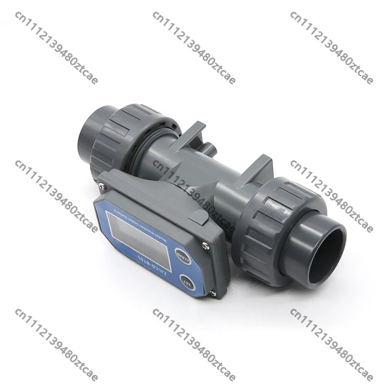 Industrial Water Flow Totalizer, DN15-DN80 Paddle Wheel Flow Meter, Battery Powered Inline Counter for PVC Pipe System