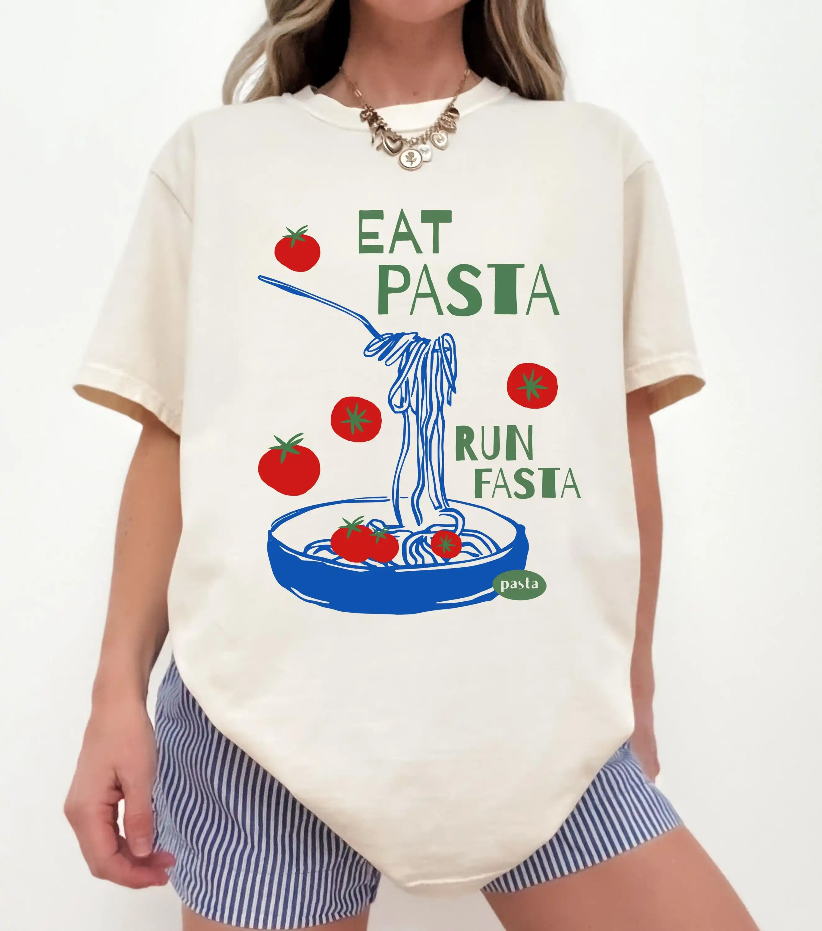 Eat Pasta Run Fasta Shirt, Funny Pasta Lover Tee, Italian Food Graphic Shirt, Runner Gift, Tomato Pasta Tee, Workout Shirt