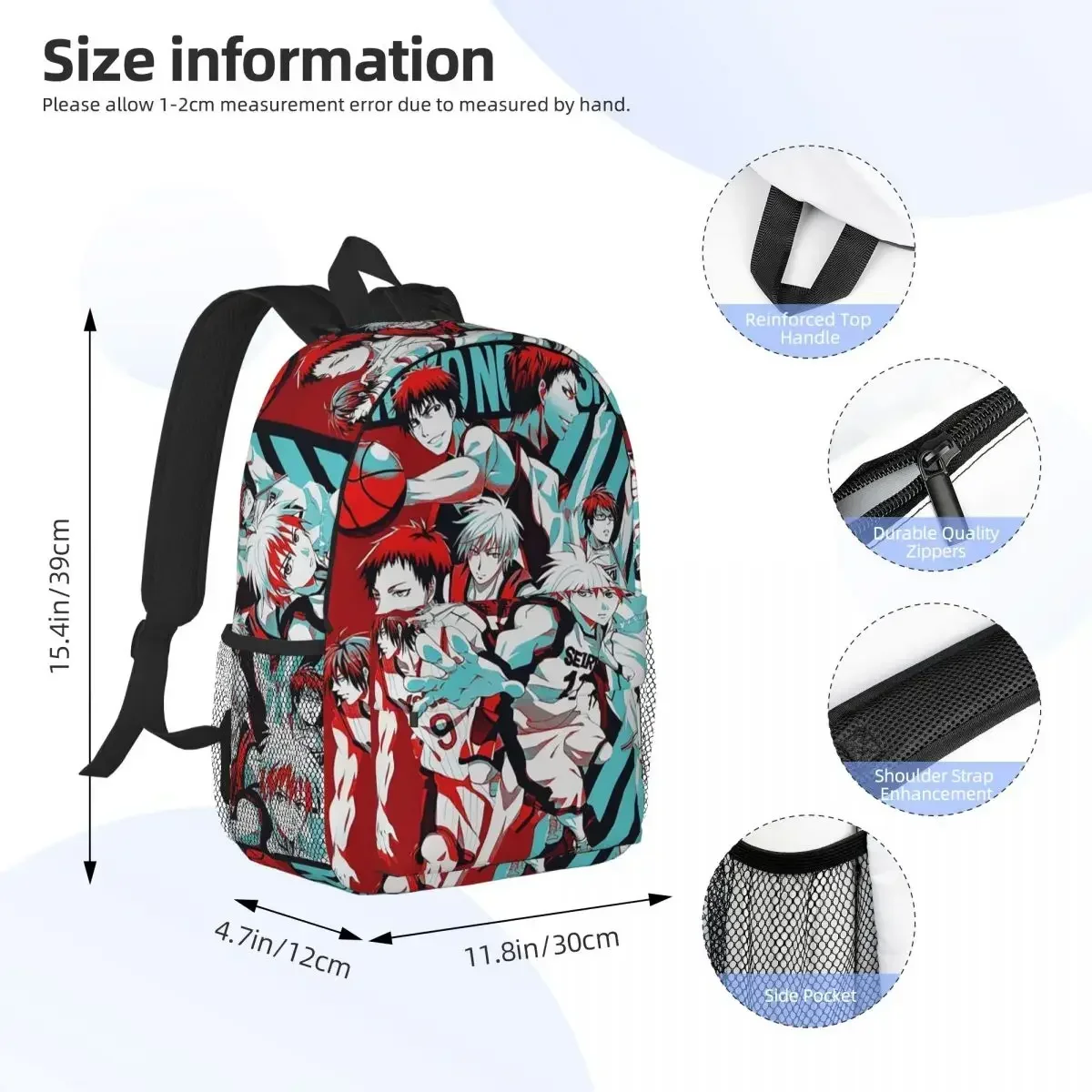 Harajuku Basketball Kuroko No Basket Basuke Kaijo Backpack Student Boy Girl BookBag School Bag Laptop Shoulder Bag for Men Women
