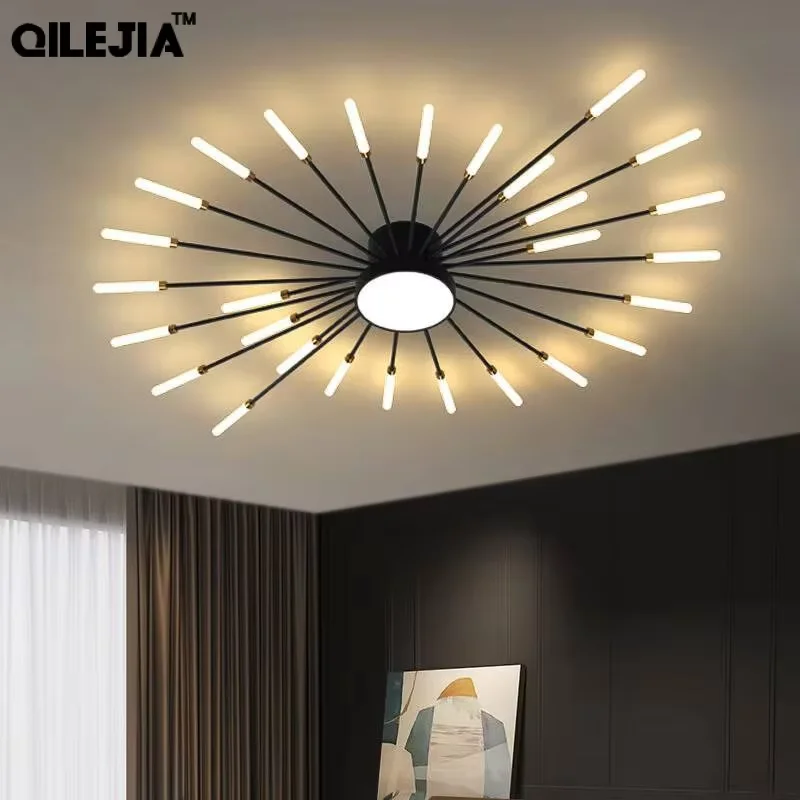 Creative LED Ceiling Lights Simple Bedroom Living Room Wrought Iron Acrylic Lamp Modern Home Indoor Decoration Lighting Fixtures