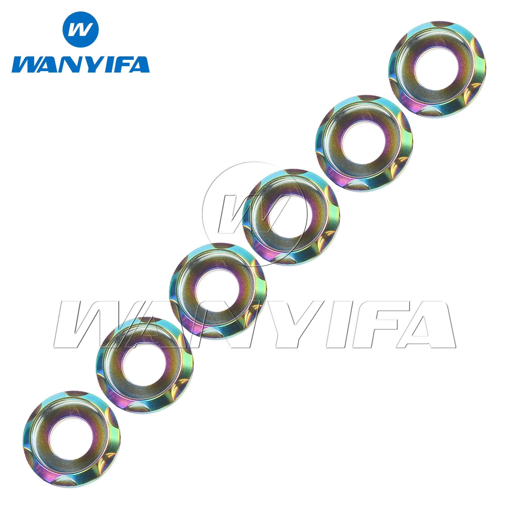 Wanyifa 6pcs Titanium Washer M5 M6 M8 M10 Step Fancy Decorative Gasket Spacers for Motorcycle Car