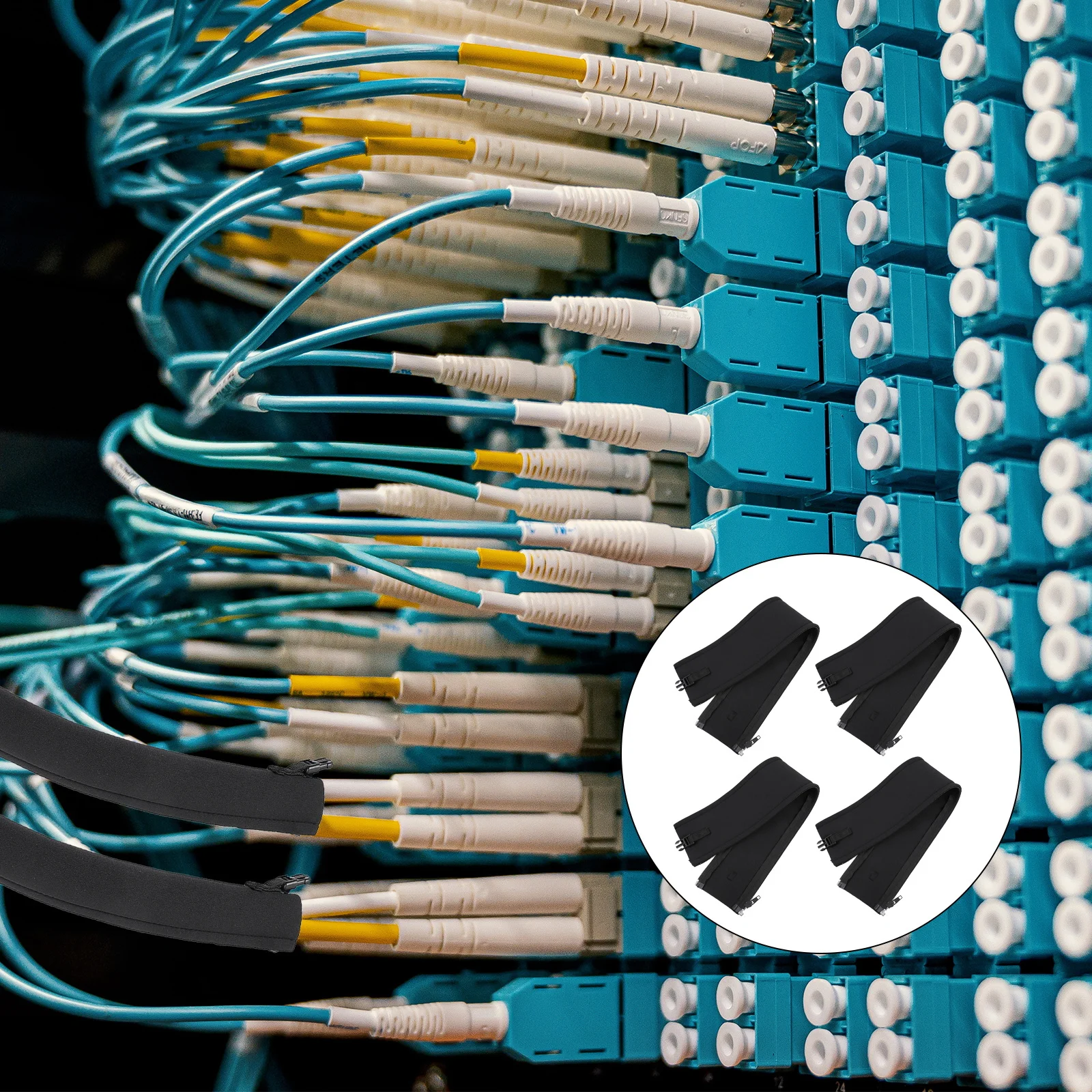 4pcs Neoprene Cable Sleeves Zipper Wire Organizer Sleeve For Cord Management Cable Protector Storage Bag Smooth Stretchy