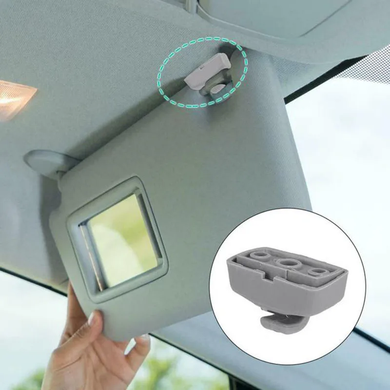 2PCS Car Sunshade Latch Sun Visor Hook Clip Bracket 3B0857561 3B0857561B Gray For SEAT Ibiza Leon SKODA Fabia Superb Octavia