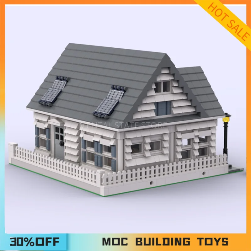 Personalizado MOC Modular House Street View Blocos de Construção, Tecnologia Tijolos, DIY Brinquedos De Montagem Criativa, Presentes De Férias, 1735Pcs