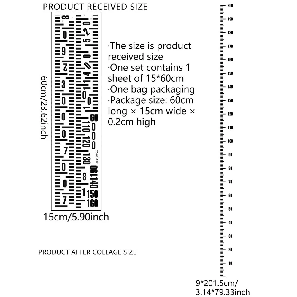 Baby Height Chart 0-160cm Growth Chart Accurate Scales Adorable Design Clear Letters Easy Installation Bedroom