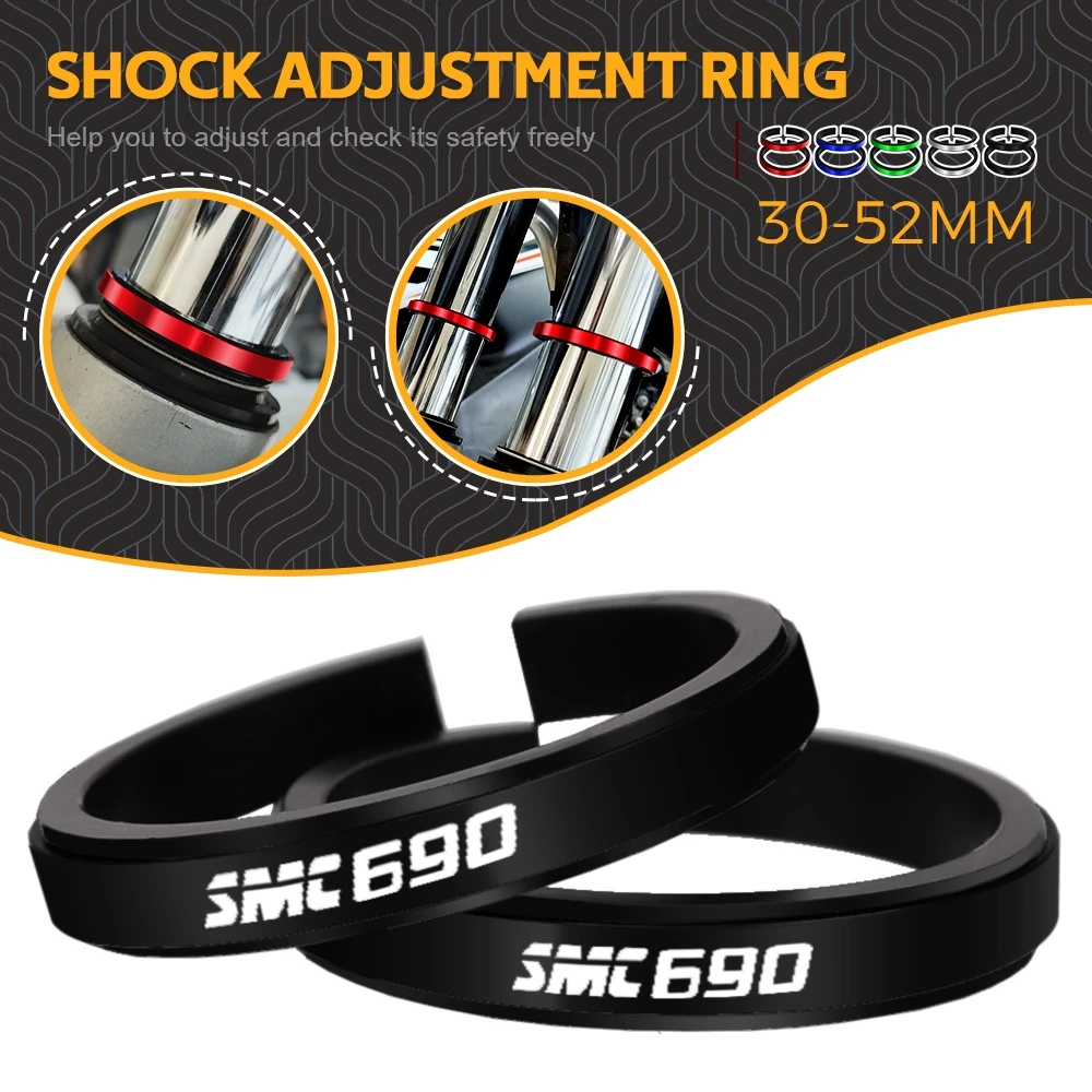 FOR 690 SMC R SMC-R 690SMCR Motorcycle Adjustment Shock Absorber Auxiliary Rubber Ring CNC Accessories Fit 30MM-52MM