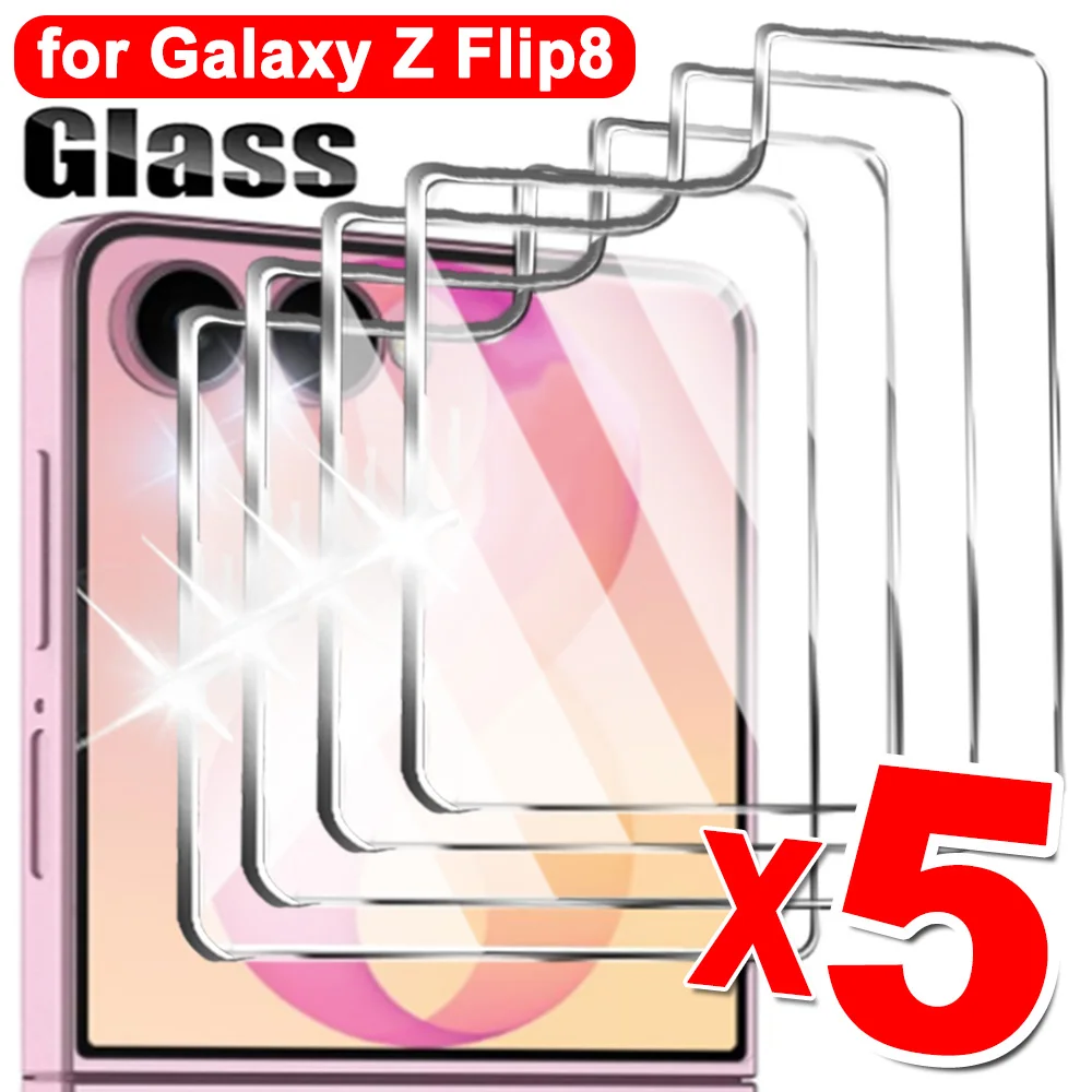1-5PCS 9H Hardness Tempered Glass Outer Screen Protector for Samsung Galaxy Z Flip 8 Flip8 5G HD Clear Protective Film for Flip8