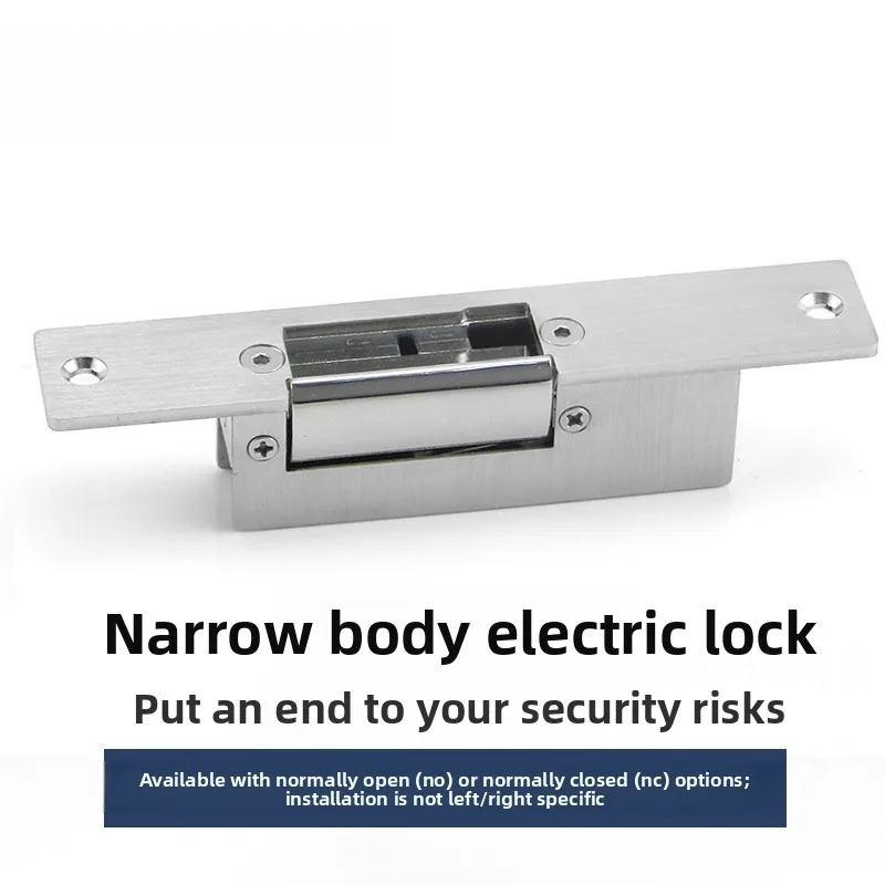 Narrow Frame Electric Strike Lock Fail Secure NC Mode Electronic Door Lock Access Control Cathode Lock for Thin Door Frame