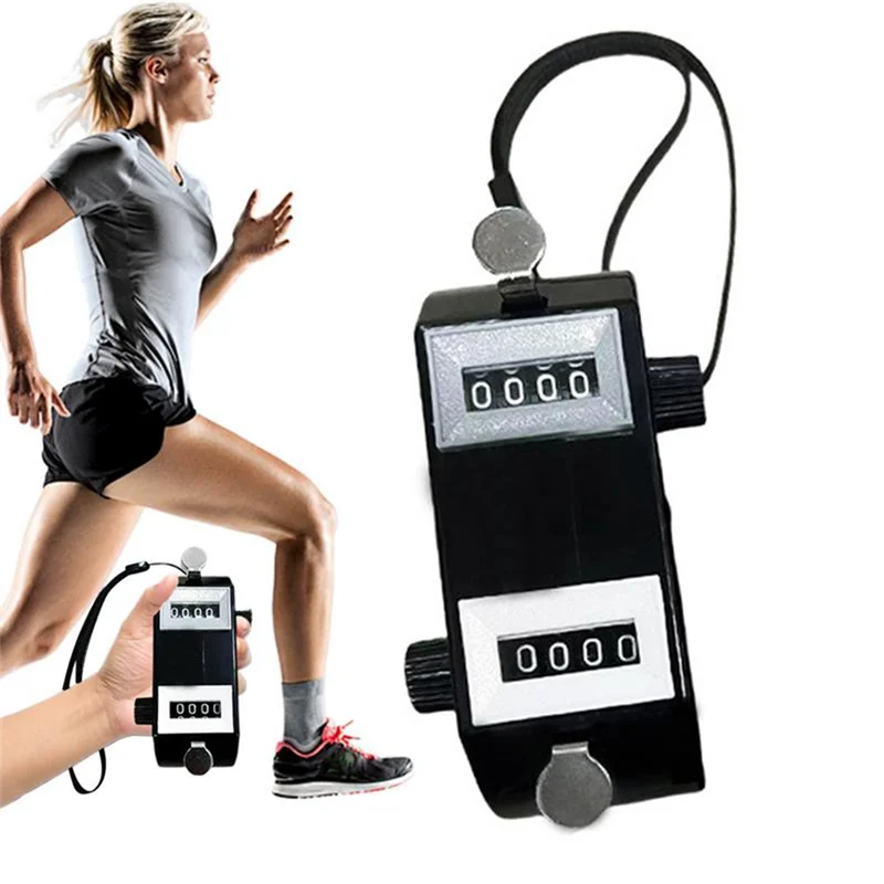 Handheld Golf Double Head Manual Clicker With Four-Digit Number Count Display For Sports Counting