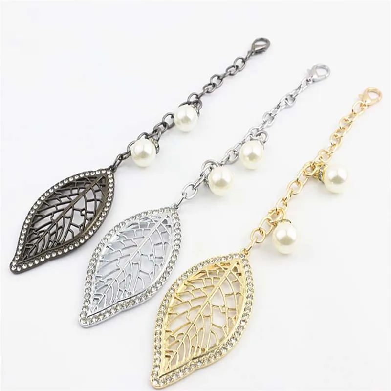 Hollow Leaves Pendant Handbag Accessories Gold Charm Filigree Jewelry Making Plated Vintage